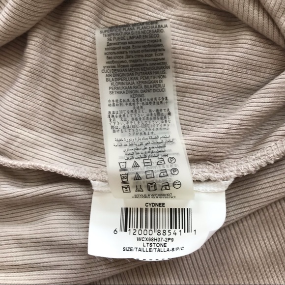 NWT BCBGMaxAzria Cydnee High Low V Neck Sleeveless Midi Dress Stone Cream Sz SM - Picture 14 of 16